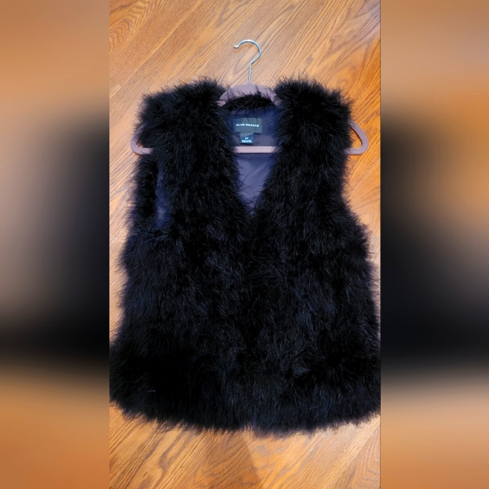 Black rabbit fur vest